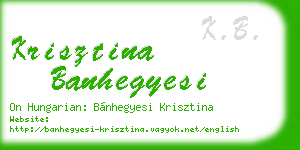 krisztina banhegyesi business card